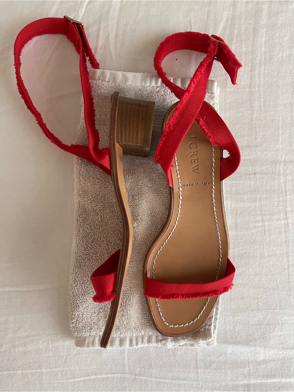 J.Crew fringed grosgrain ribbon sandals
